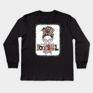 Football Mom Leopard Shirt Loud And Proud Football Mom Kids Long Sleeve T-Shirt